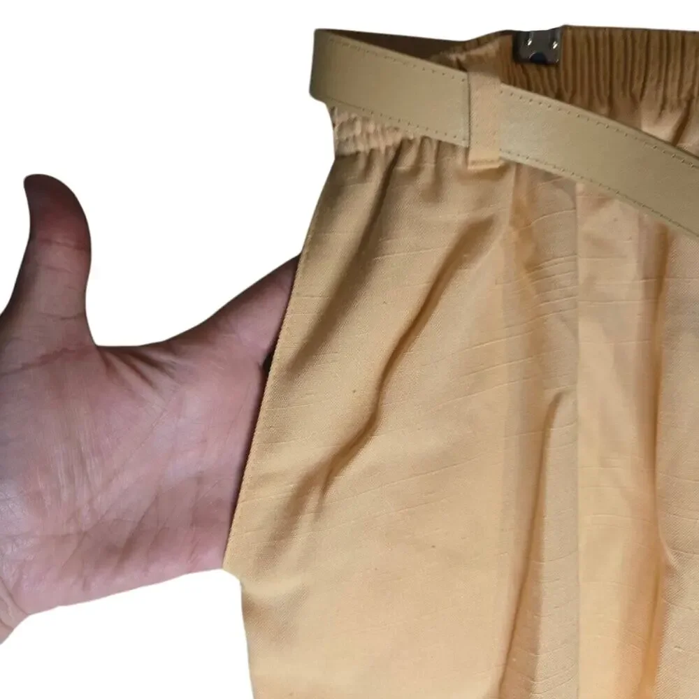 NWT Alfred Dunner 20W Banana Cream A-Line Skirt with Belt [0292]